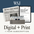 Wall Street Journal (Print & Digital) Newspaper 1-Year Subscription